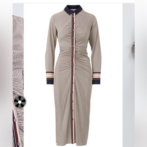 Shirt Dress Button Down Silk Dress Work Dress Long Sleeve Dress - Picture 6 of 17